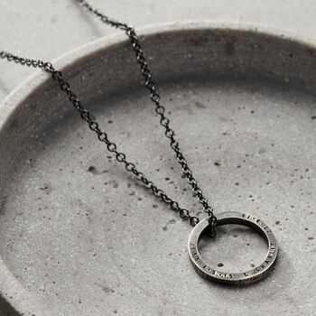 Personalised Men’s Quote Circle Necklace, 2 of 7