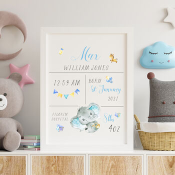 Personalised New Baby Birth Stats Print, 2 of 3