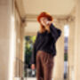 Brown Corduroy Leopard Print Wide Leg Trousers, thumbnail 5 of 8