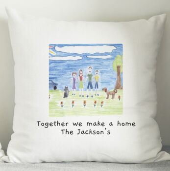 Personalised Childrens Drawing Photo Upload Cushion, 5 of 5