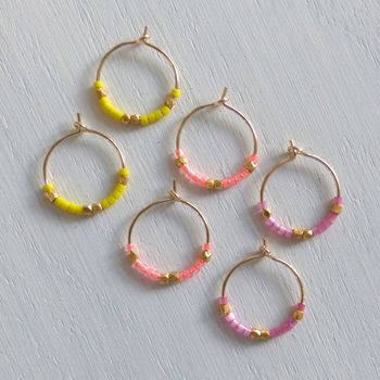 Petite Fair Trade And Neon Delica Hoops, 3 of 10