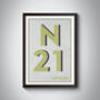 N21 Enfield London Postcode Typography Print, thumbnail 8 of 12