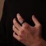 Engraved Black Rectangle Signet Ring, thumbnail 4 of 11
