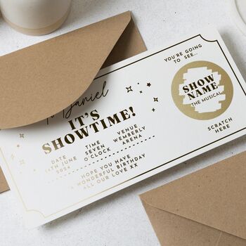 Personalised Concert Ticket Gift Voucher Scratch Reveal, 5 of 9