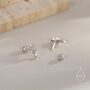 Sterling Silver Tiny Bat Wing Screw Back Earrings, thumbnail 4 of 12