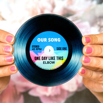 Personalised Vinyl Record 'Our Song' Coaster, 7 of 8