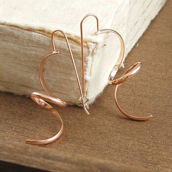 Curled Gold Abstract Drop Earrings, 4 of 7
