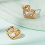 Heart Pretzel Gold Or Silver Plated Stud Earrings, thumbnail 1 of 6