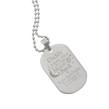 To Moon And Back Personalised Steel Dog Tag, 3 of 9