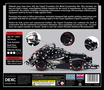 Make Your Own Caped Crusaders Car Metal Construction Set, 7 of 8