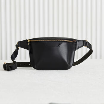 Personalised Luxury Leather Sling Bum Bag With Optional Hot Stamped Initials Or Name, 5 of 12