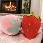 Plush Pink And Red Strawberry Cushion, thumbnail 1 of 3
