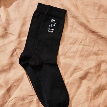 Personalised Sleep Black Socks, 3 of 4