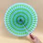 Striped Fan Paper Decoration 40cm, Green And Blue, thumbnail 1 of 2