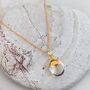 April Birthstone Necklace, Clear Quartz, Gold Plated, thumbnail 1 of 5