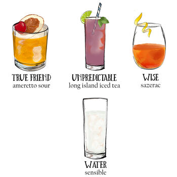 Personalised Secret Message Cocktail Personality Print, 8 of 9