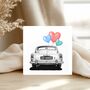 Just Married Car Balloon Celebration Card, thumbnail 1 of 6