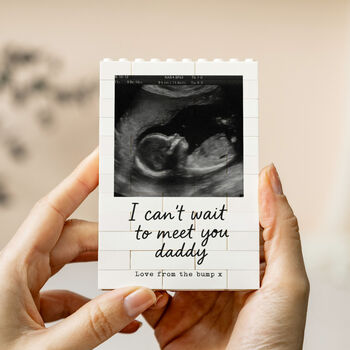 Personalised New Baby Bump Announcement Block For Dad, 5 of 11