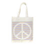 Peace Sign Cotton Tote Bag Reusable Eco Friendly, thumbnail 1 of 6