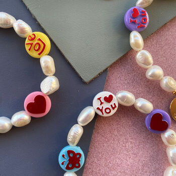 Handmade Freshwater Pearl Love Heart Bracelet, 7 of 11