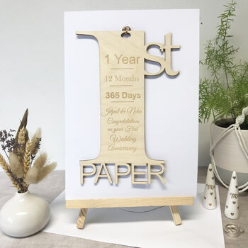 Personalised Paper 1st Anniversary Card, 3 of 12