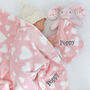 Personalised Bunny Hearts Comforter And Blanket Set, thumbnail 1 of 9