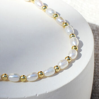 18ct Gold Vermeil Or Silver And Pearl Initial Bracelet, 4 of 6