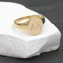 Personalised Mens 9ct Yellow Gold Oval Signet Ring, thumbnail 1 of 4