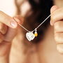 Personalised Double Heart And Bail Birthstone Charm Necklace, thumbnail 1 of 8