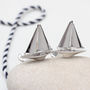Solid Sterling Silver Sailboat Cufflinks, thumbnail 1 of 3