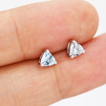 Genuine Sky Blue Topaz Stud Earrings In Sterling Silver, 2 of 12