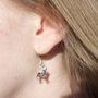 Sterling Silver French Bulldog Hoop Or Hook 3D Earrings, thumbnail 3 of 5