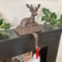 Cast Iron Reindeer Stocking Holder Xmas Mantel Hanger, thumbnail 3 of 7