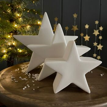 Medium White Light Up Star Decoration, 3 of 3