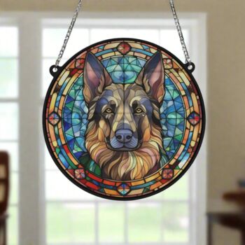 German Shepherd Stained Glass Effect Suncatcher, 4 of 6