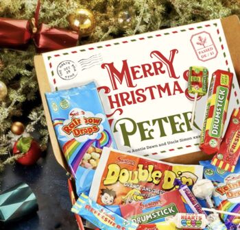 Personalised Christmas Retro Sweets Letterbox Hamper, 2 of 3