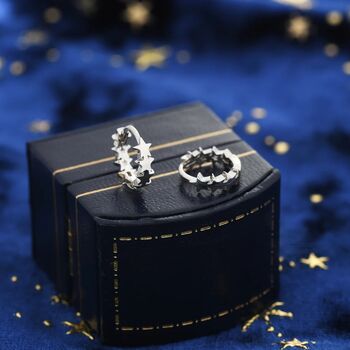Star Motif Huggie Hoop Earrings In Sterling Silver, 2 of 11
