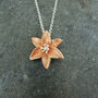 Lily Orange Tiger Lily Flower Pendant Necklace, thumbnail 2 of 3