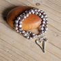 Twin Strand Grey Pearl Bracelet With Open Heart Charm, thumbnail 1 of 3