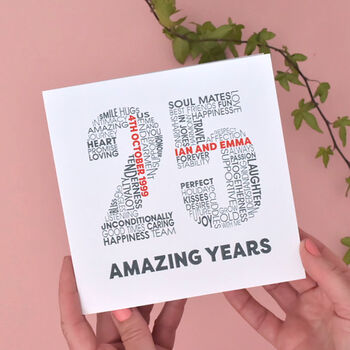 Personalised Silver 25th Wedding Anniversary Card, 2 of 2