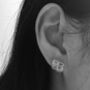 Sterling Silver Geometric Honeycomb Earrings, thumbnail 7 of 8