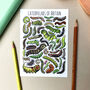 Caterpillars Of Britain Watercolour Postcard, thumbnail 7 of 9