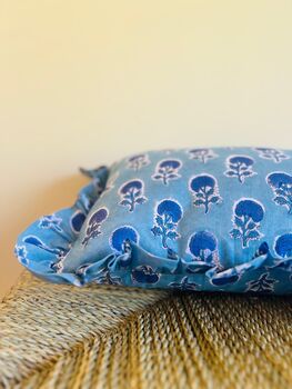 Handmade Indian Blockprint Cushion, Boho Cushion, Housewarming Gift, 3 of 3