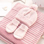 Dawn Pink And Petal Pink Dainty Stripe Baby Blanket, thumbnail 3 of 12