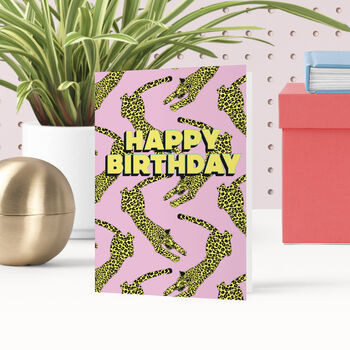 Happy Birthday Leopard Greetings Card, 3 of 4