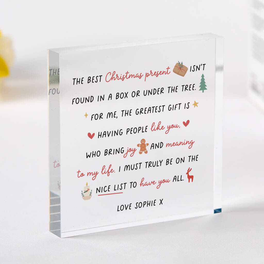 Personalised Christmas Acrylic Plaque Gift, 1 of 4