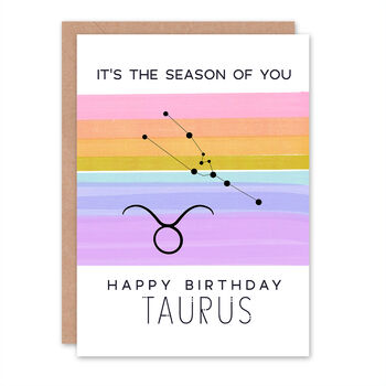 Astrological Taurus Birthday Card, 2 of 2