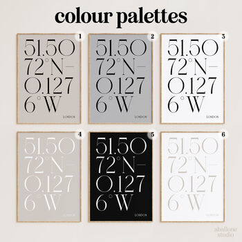 Personalised Deco Coordinate Print, Wedding Gift, 4 of 7