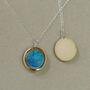 Turquoise Blue Lagoon Oval Sterling Silver Pendant, thumbnail 4 of 5