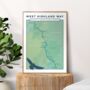 Personalised West Highland Way Map Art Print, thumbnail 1 of 9